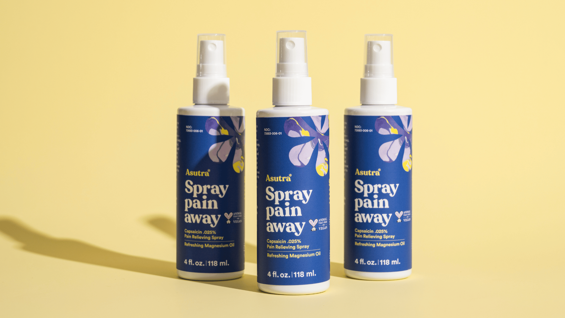 Image of 3 bottles of Spray Pain Away Magnesium Oil
