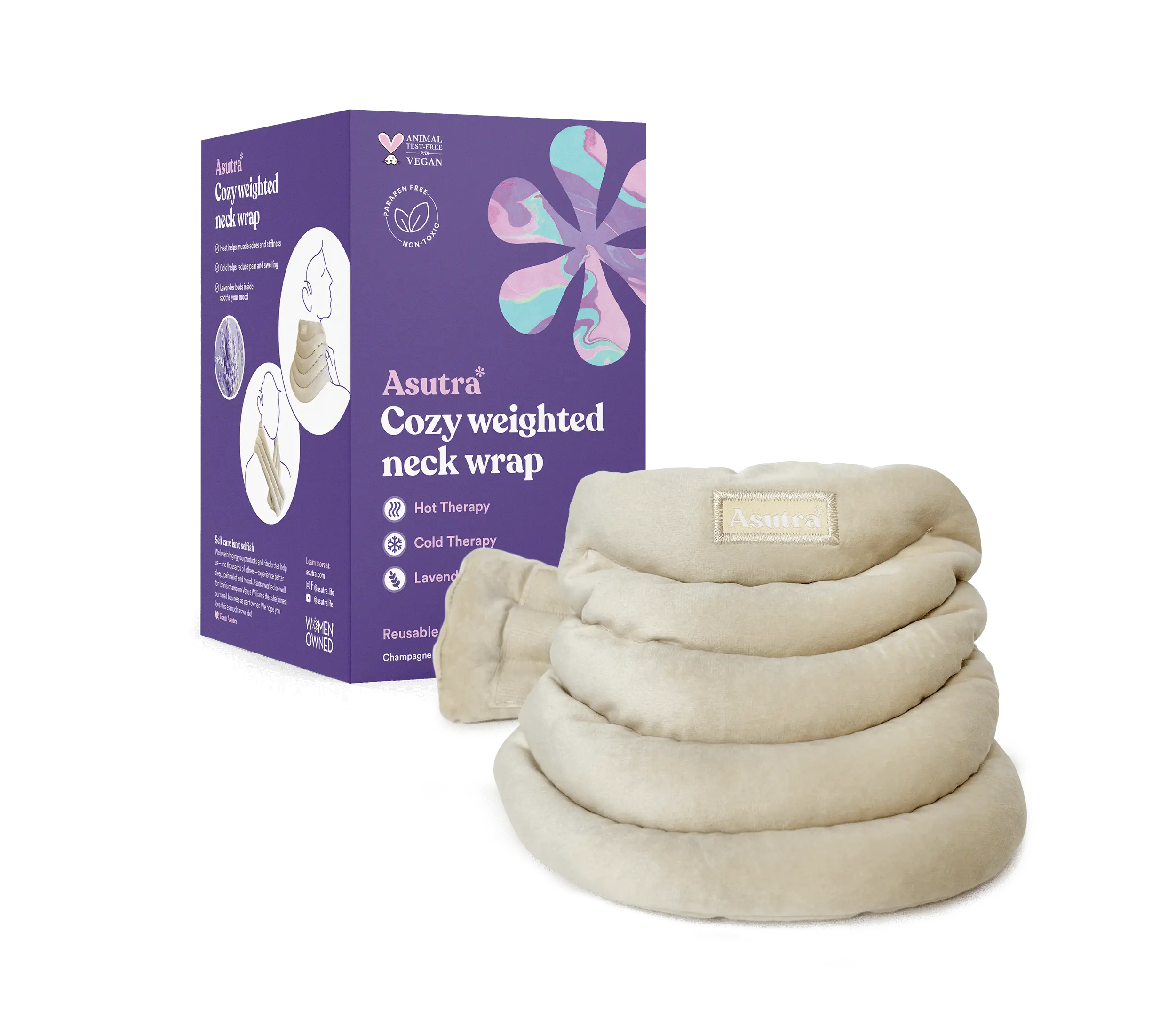 Cozy Weighted Neck Wrap, Champagne