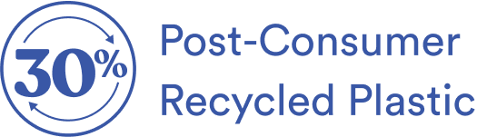 30% Post-Consumer Recycled Plastic logo.