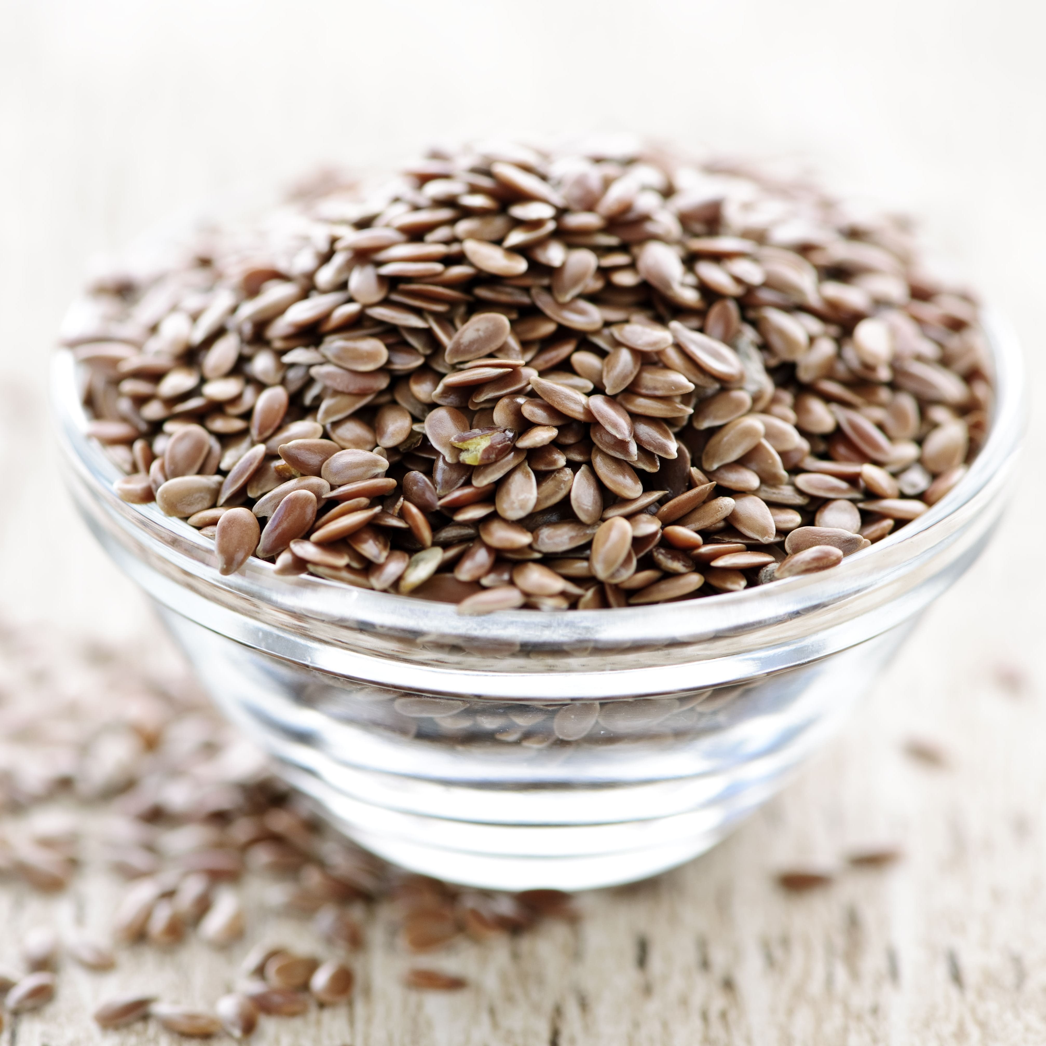 bowl of flax seeds