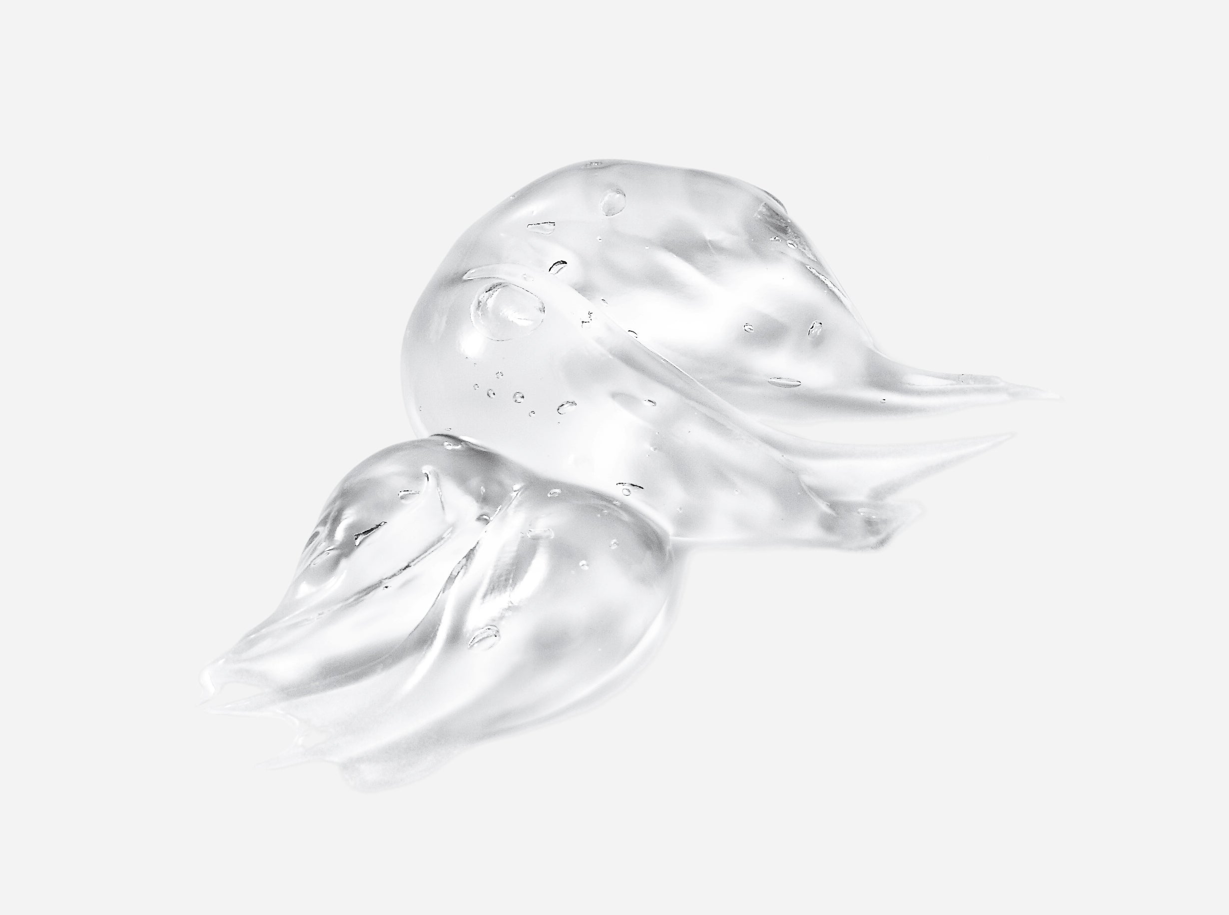 Clear gel texture representing hyaluronic acid, displayed against a plain white background.