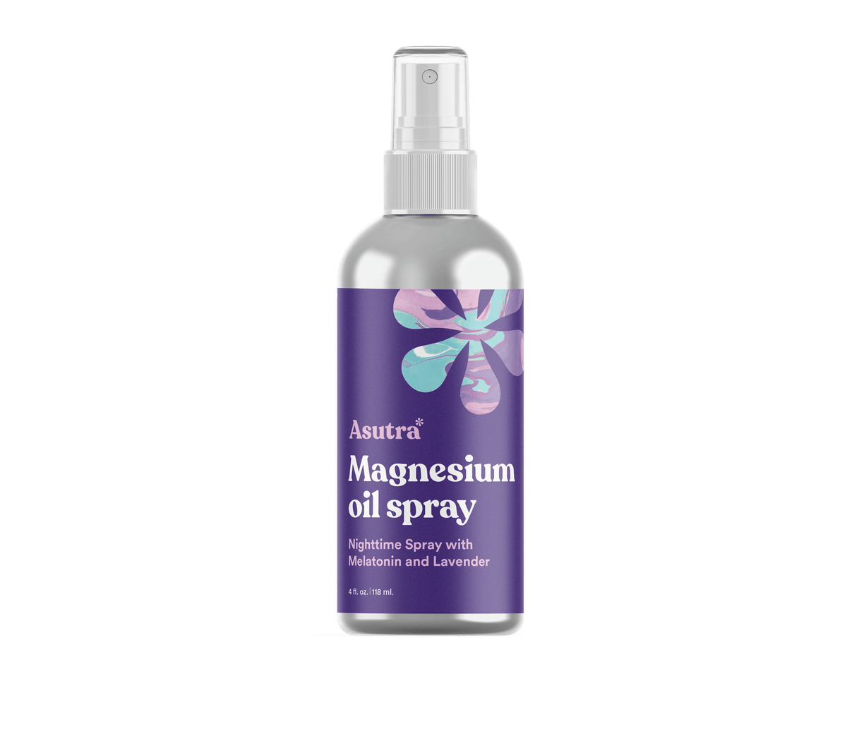 Asutra Topical Magnesium Chloride Oil Spray with Lavender and Melatonin, 4