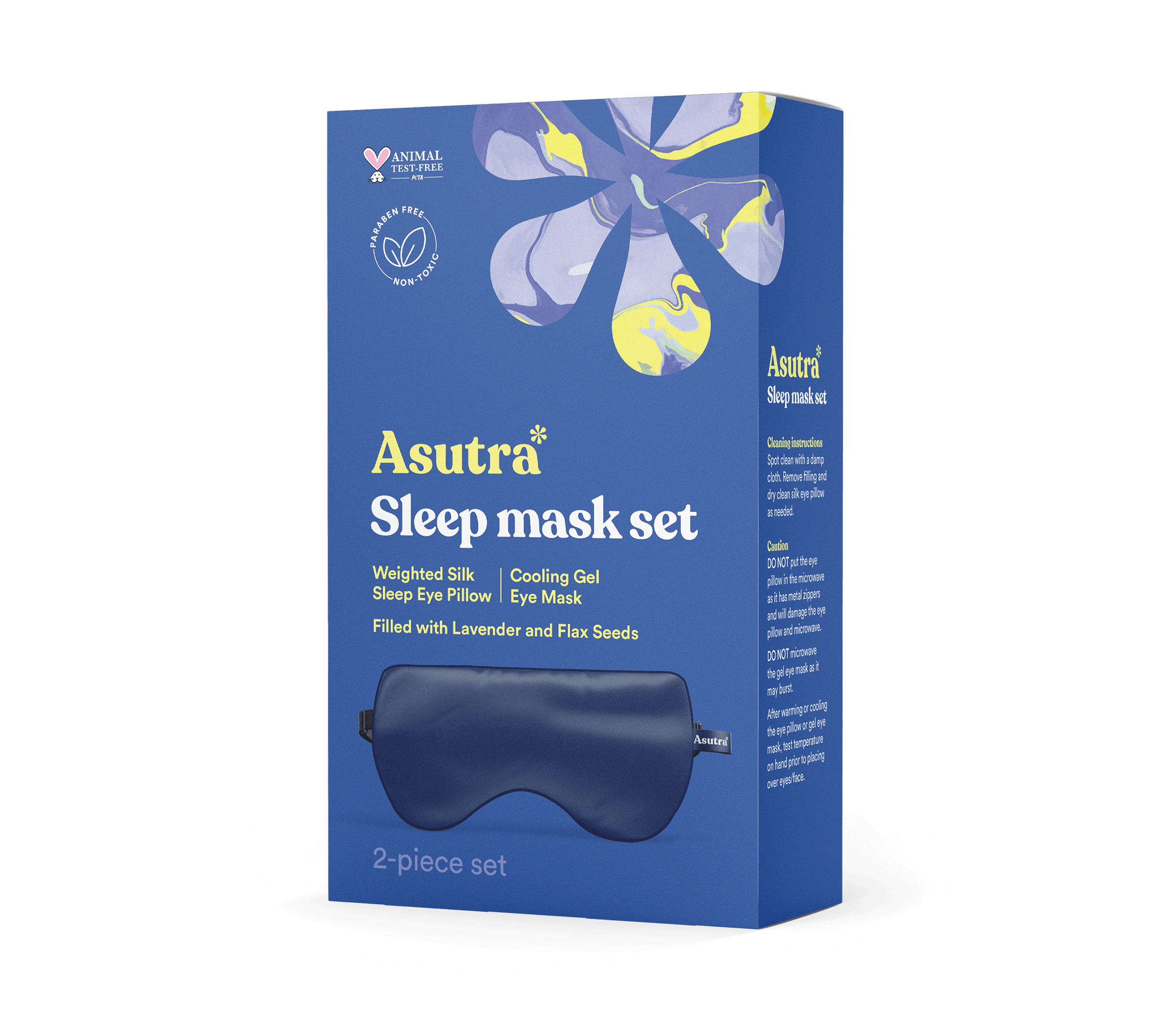 Silk Eye Pillow, Navy Blue Gift Box