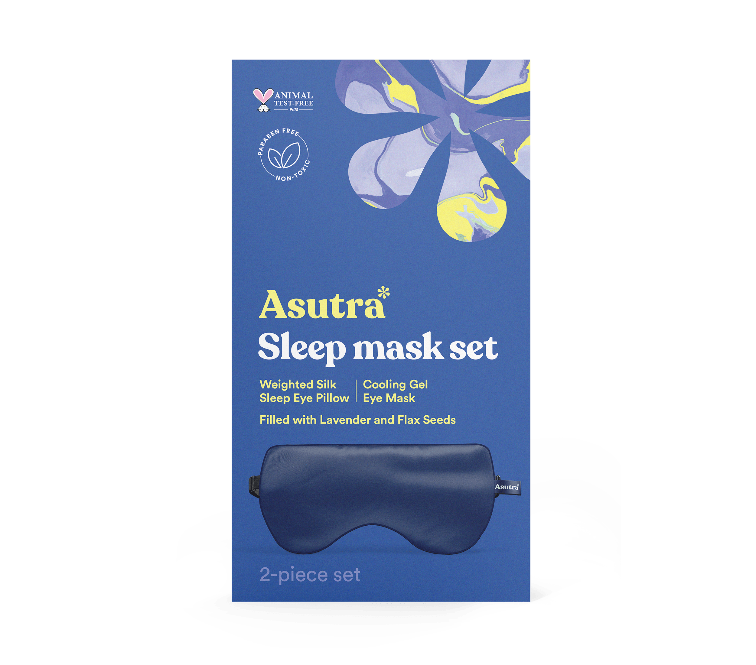 Silk Eye Pillow, Navy Blue Gift Box