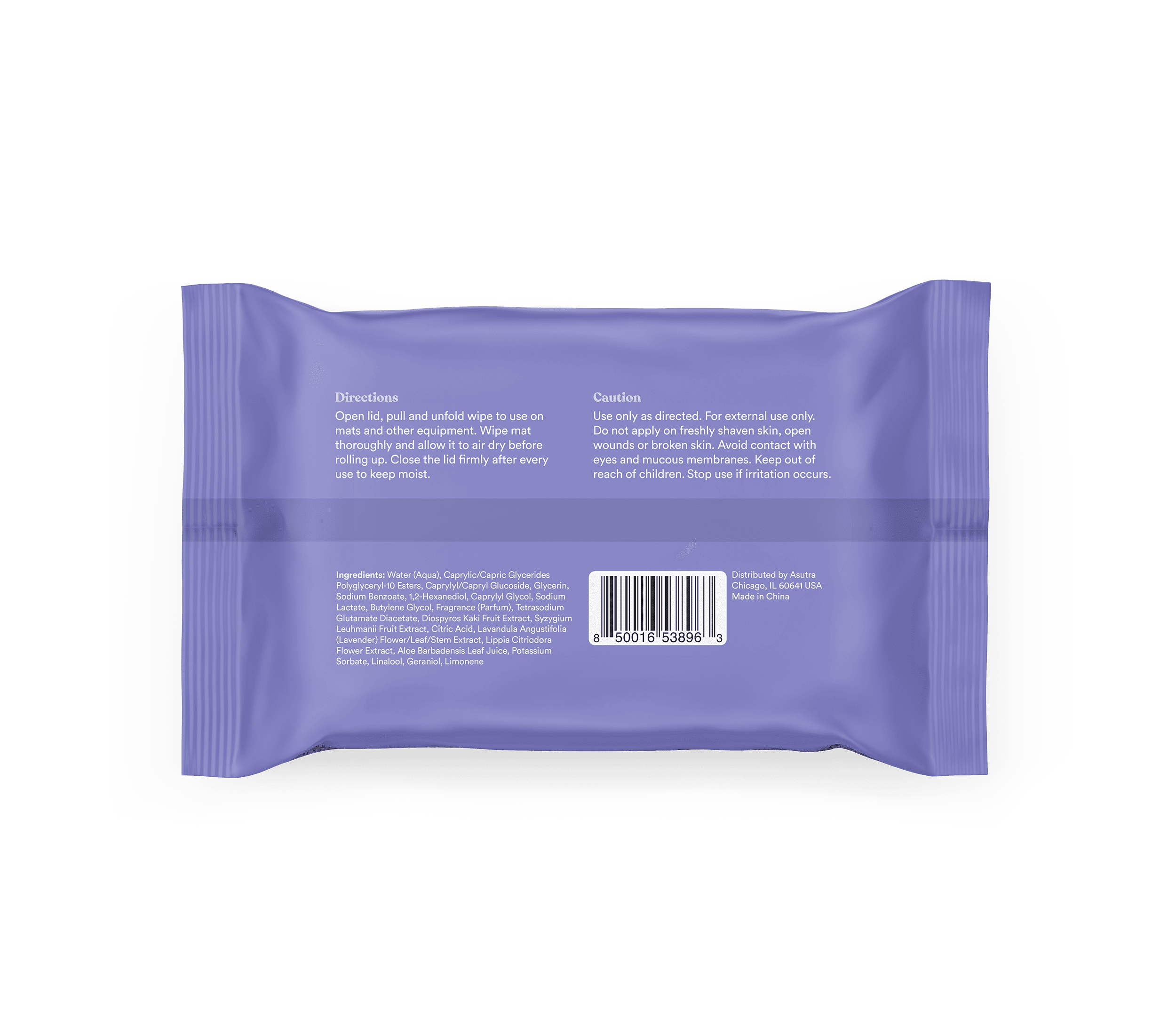 Lavender Yoga Mat Cleaning Wipes Pouch