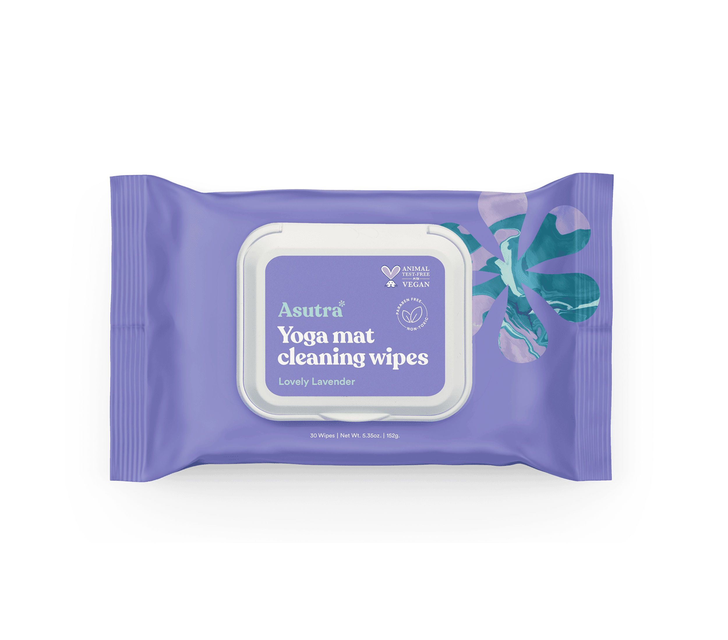 Lavender Yoga Mat Cleaning Wipes Pouch