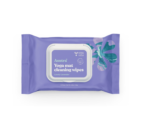 Lavender Yoga Mat Cleaning Wipes Pouch