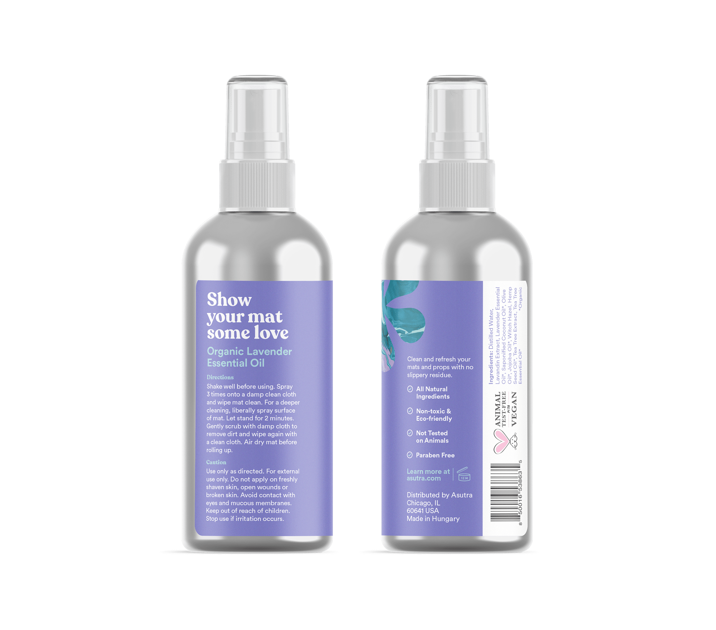 Aluminum Lavender Yoga Mat Cleaner